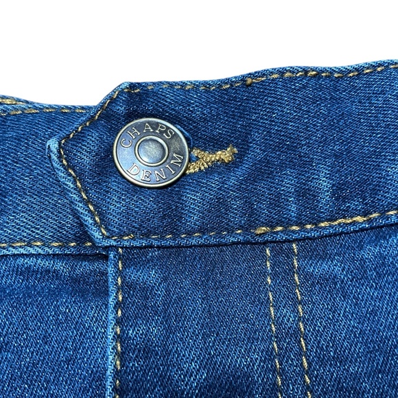 CHAPS Cotton Blend Dark Wash Denim Skirt w/ Side Pockets & Front Slit US Sz 8 - Picture 8 of 10